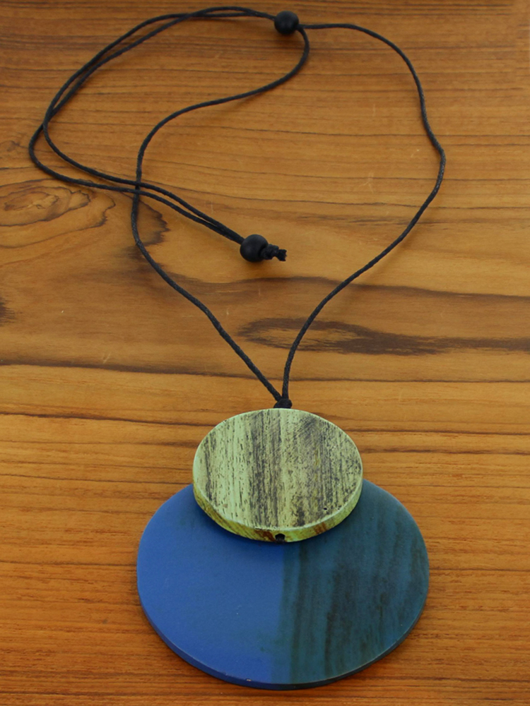 Handcrafted Wooden Painted Necklace | Simple & Elegant Design