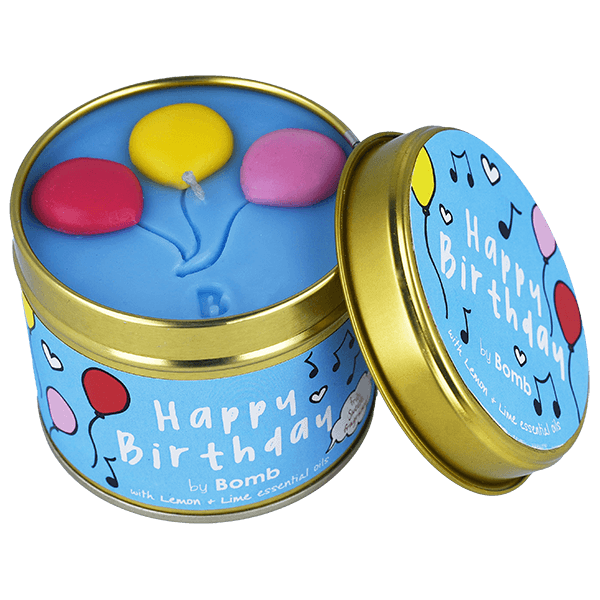 Happy Birthday Tinned Candle
