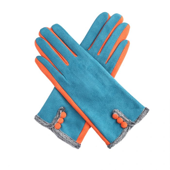 Two Tone Suede Effect Glove