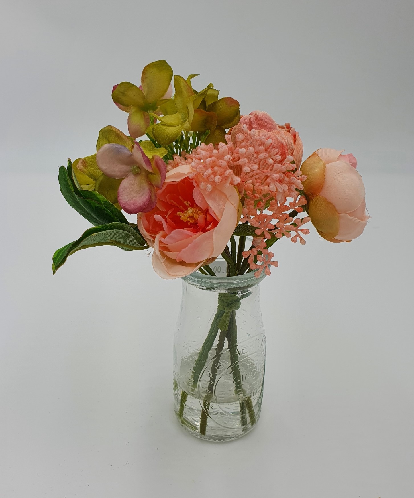 Tulip, Peony & Hydrangea In Bottle