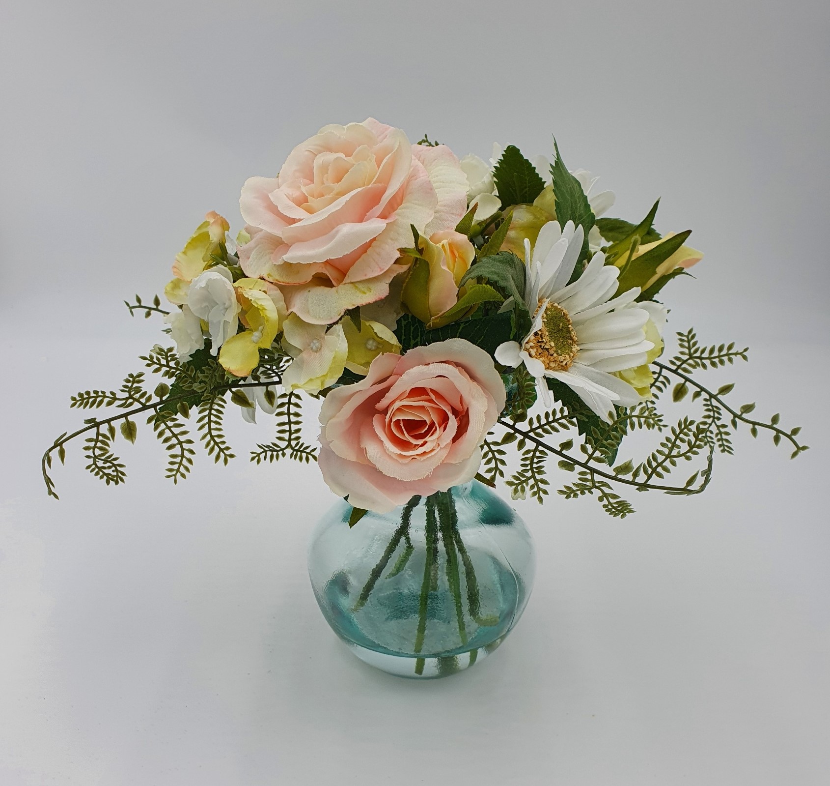 Roses And Daisies In Vase