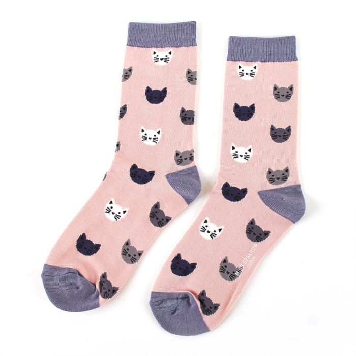 Bamboo Kitty Faces Ladies Socks