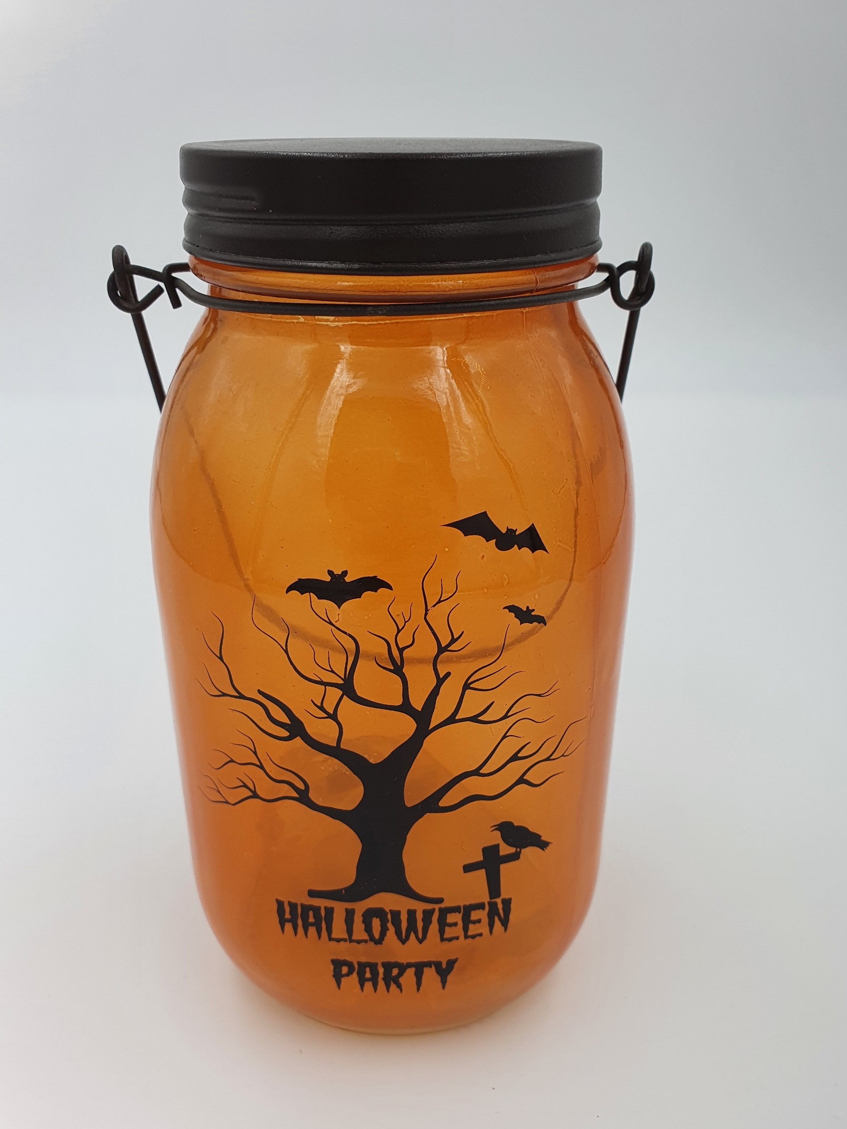 Halloween Light Up Jar Orange - Image 2
