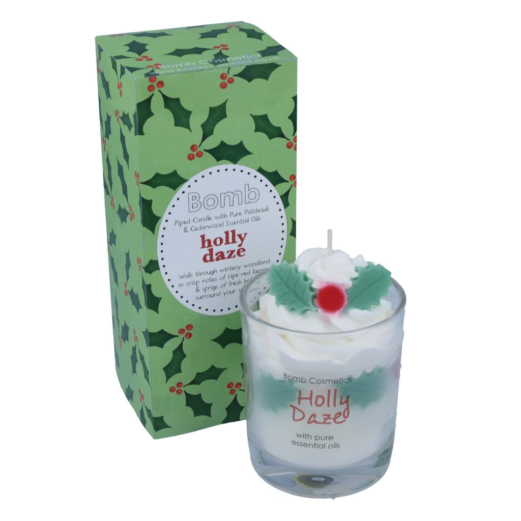 Holly Daze Piped Candle